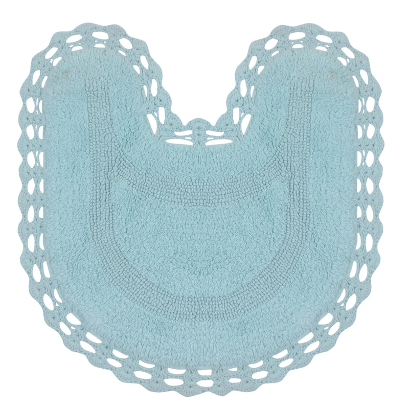 Hampton Contour Rug, Cotton Soft, Water Absorbent, Non Slip U Shape Contour Rug Machine Washable 20"x20" Contour