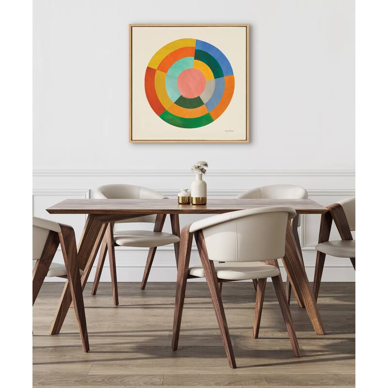 Kate and Laurel Sylvie Colorwheel Cream Frame Canvas by Carey Copeland