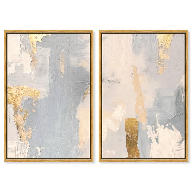 Gilded Driftwood II Canvas Set of 2 by Art Remedy - 24" x 36" - Gold