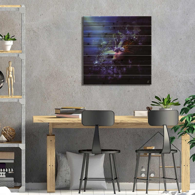 Last Travel Of The Butterflies Print On Wood by Mario Sanchez Nevado - Multi-Color