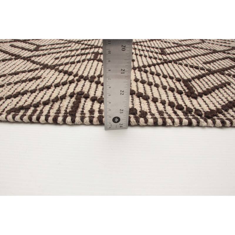 ECARPETGALLERY Braid weave Sienna Brown Wool Rug - 5'1 x 7'10