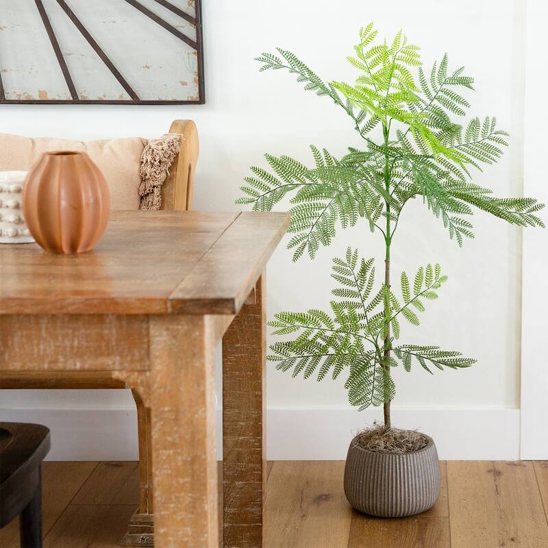 Potted Jacaranda Artificial Tree with Planter - 3.5' - Green