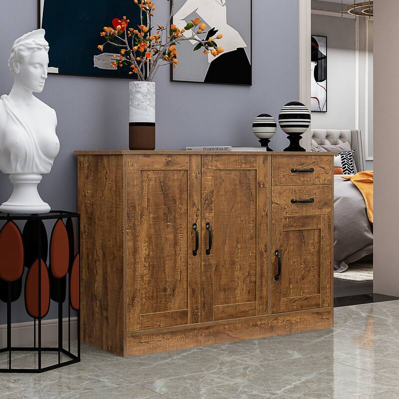 Modern Wood Buffet Sideboard with 2 doors&1 Storage and 2drawers