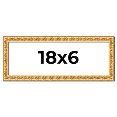 18x6 Frame Gold Real Wood Picture Frame Width 1 inches | Interior