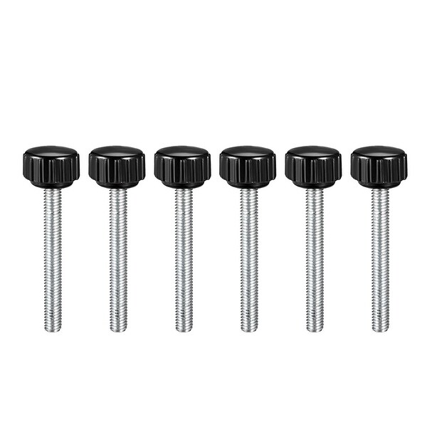 M5 x 40mm Male Thread Knurled Clamping Knobs Grip Thumb Screw on Type 6 Pcs