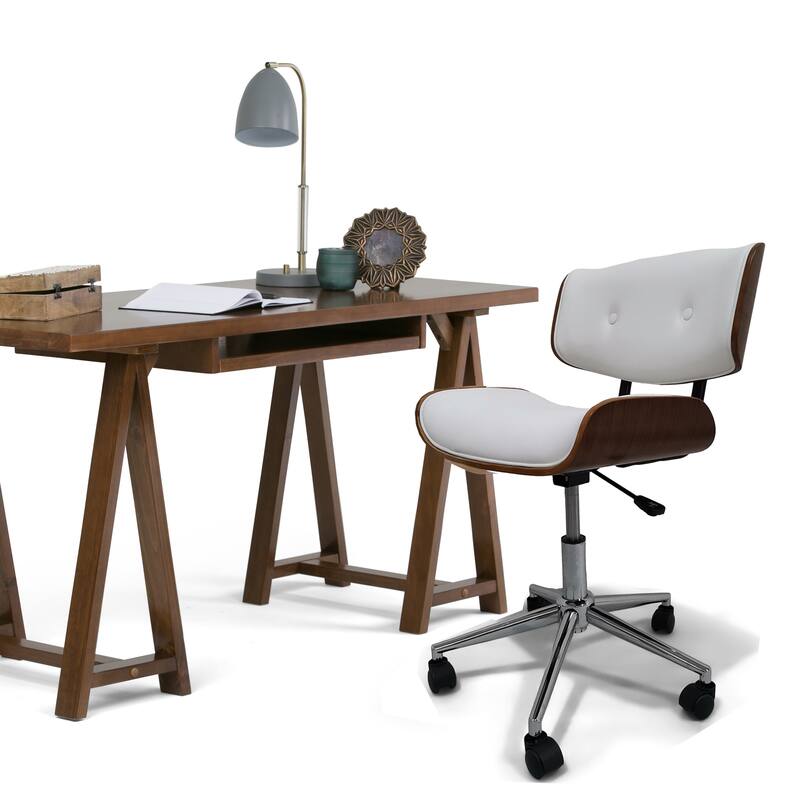 WYNDENHALL Perry Swivel Adjustable Executive Computer Bentwood Office Chair - 22 W x 25 D x 34.1 H