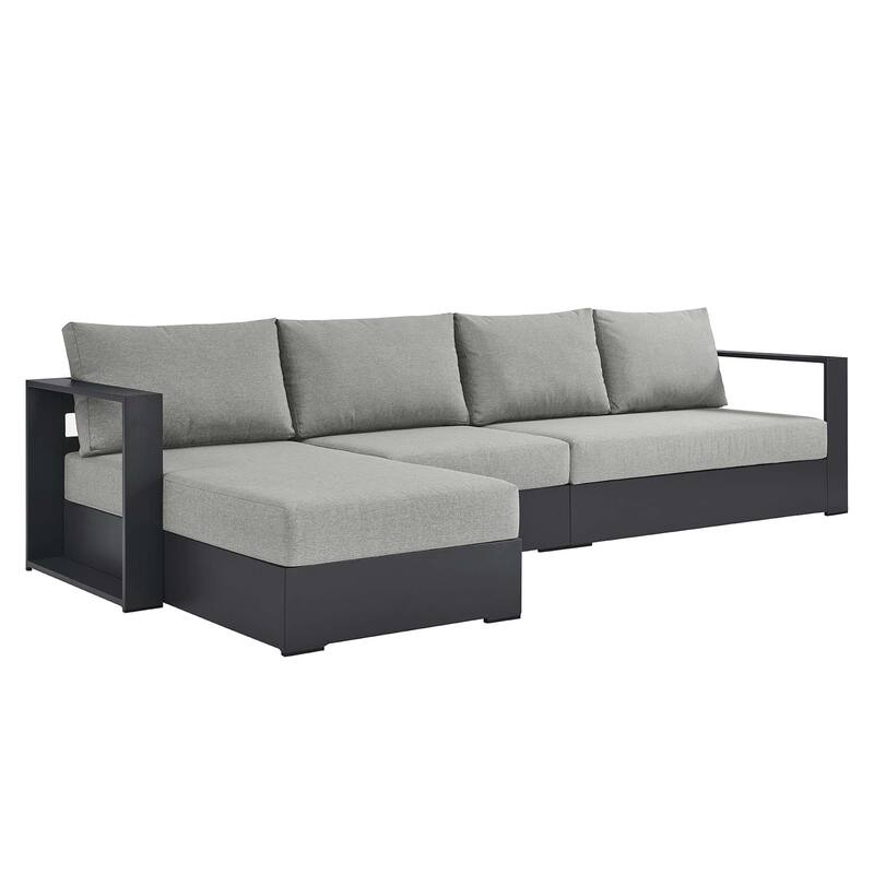 Tahoe Patio Aluminum 3-Piece Left-Facing Chaise Sectional Sofa Set