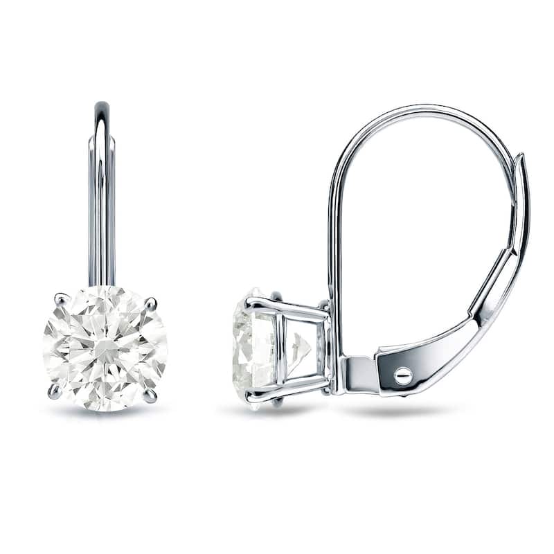 Auriya 1ctw Round Solitaire Diamond Earrings 14k Gold - 5mm (J-K, SI2-SI3)