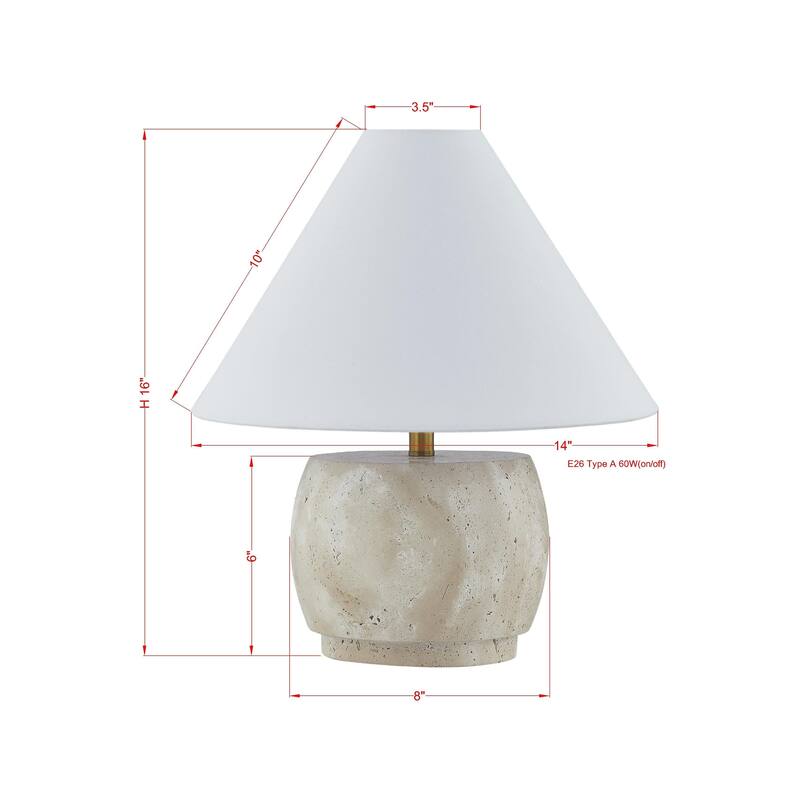 Reno 17" Table Lamp with Linen Shade, Beige