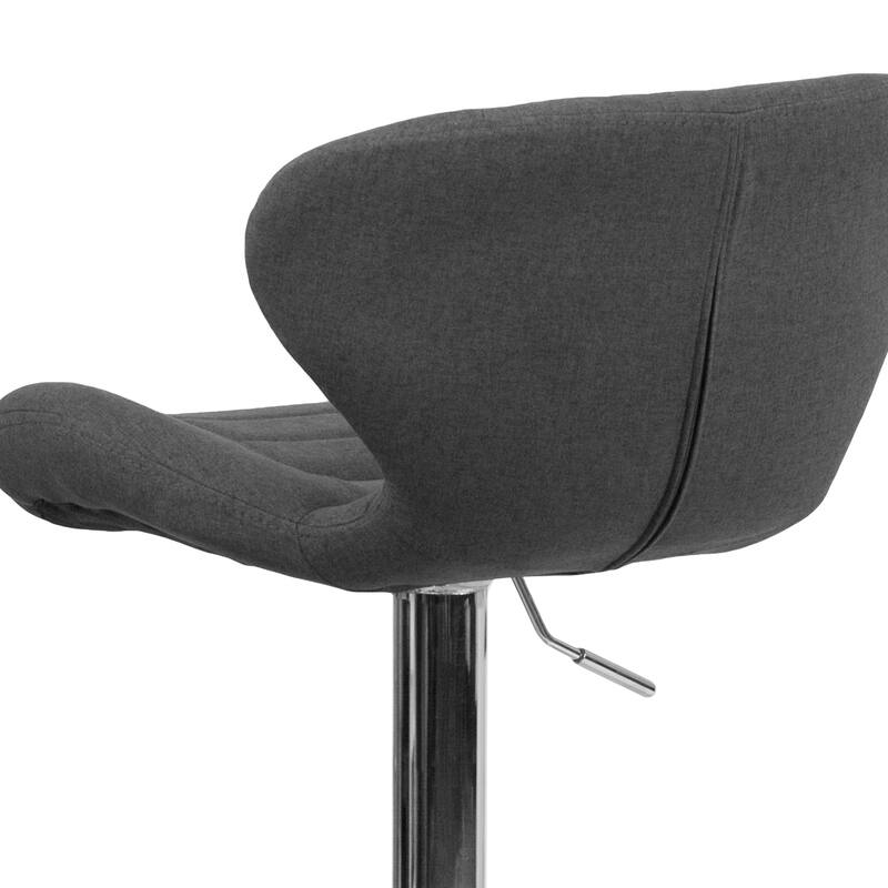 Modern Low-back Height-adjustable Chrome/Vinyl Barstools (Set of 2)