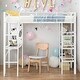 preview thumbnail 11 of 18, Twin Size Loft Metal Bed with 3 Layers of Shelves and Desk, Stylish Metal Frame Bed with Whiteboard,Easy Assembly,Black White