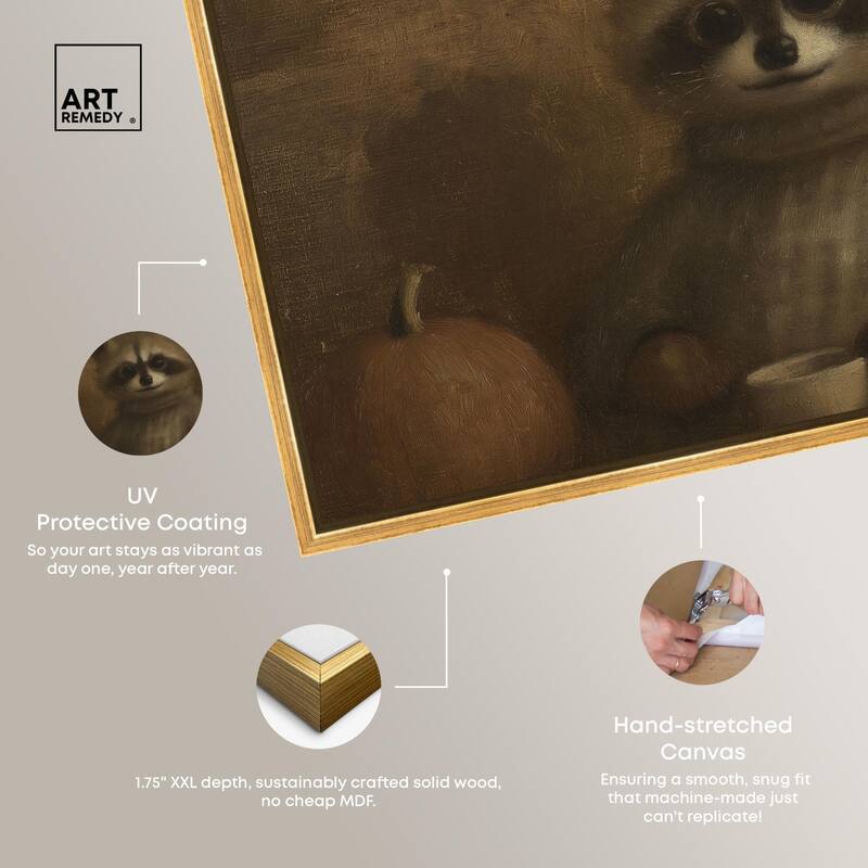 Raccoon Reverie Canvas by Art Remedy