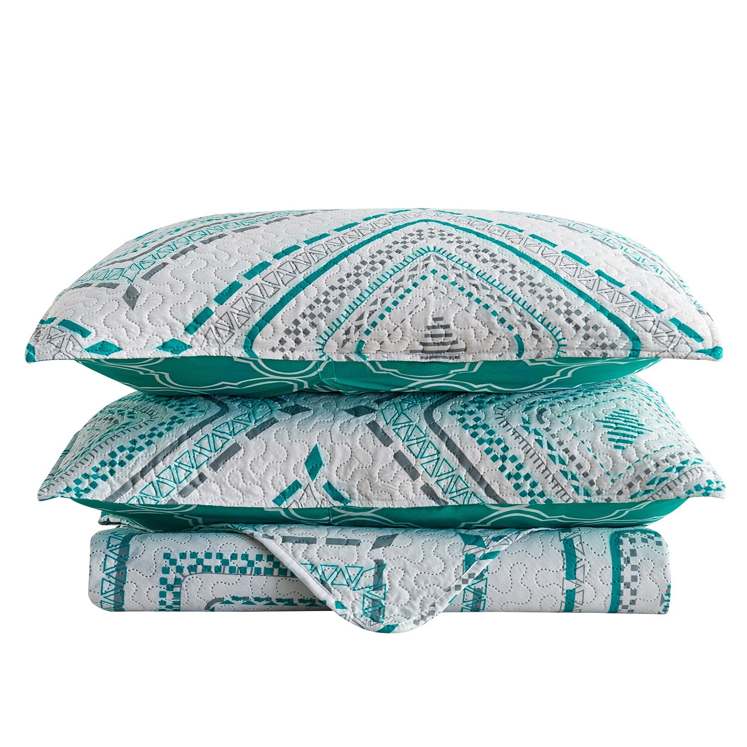 3 Piece Boho Bedspread Vintage Plaid Floral Patchwork Coverlet