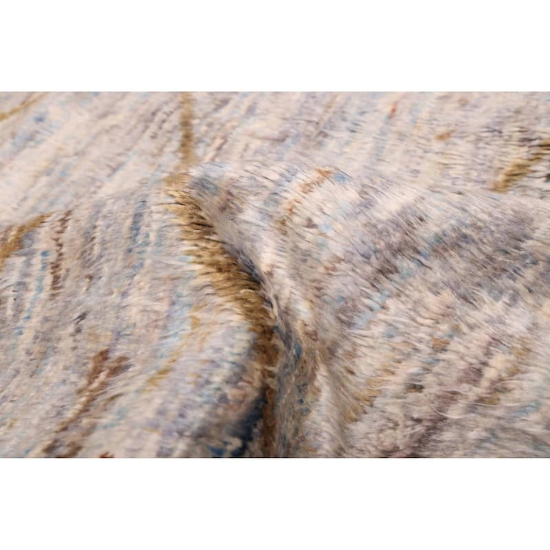 ECARPETGALLERY Hand-knotted Pak Finest Marrakesh Light Blue Wool Rug - 9'3 x 11'11