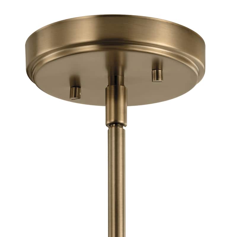 Kichler Aivian 5 Inch 1 Light Mini Pendant with Clear Glass in Weathered Brass