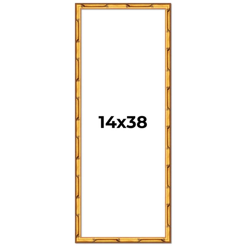 14x38 Frame Gold Bamboo Picture Frame Modern Photo Frame Includes UV Acrylic Shatter Guard Front Acid Free Foam Backing Board