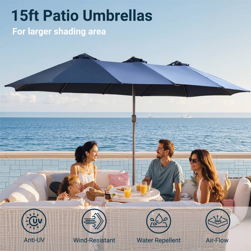 XIZZI Patio Umbrella Oversized Outdoor Shade with Base