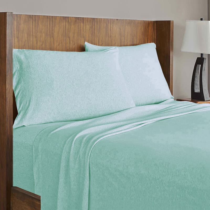 Soft Tees Luxury Jersey Knit Bed Sheet Set - Full - Aqua
