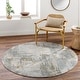 preview thumbnail 9 of 9, Bauer Mid-Century Modern Area Rug Taupe/Blue - 5' 3" x 5' 3" Round