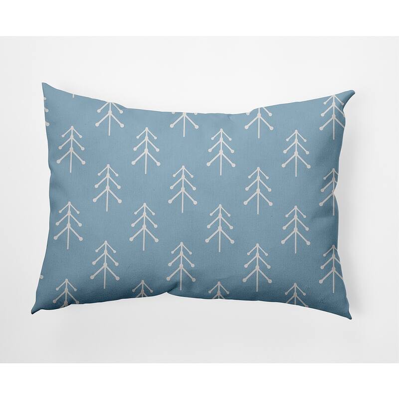 Patterned Trees Winter Soft Spun Polyester Decorative Throw Pillow - Specialty - Ice