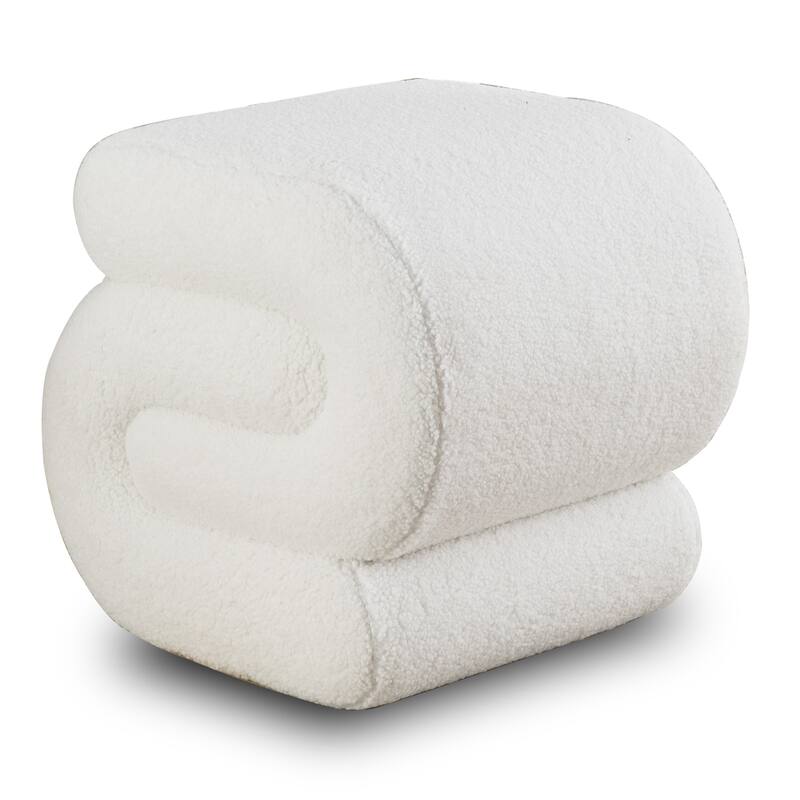 Sshape Velvet Fabric Ottoman Makeup Stool Footstool,
