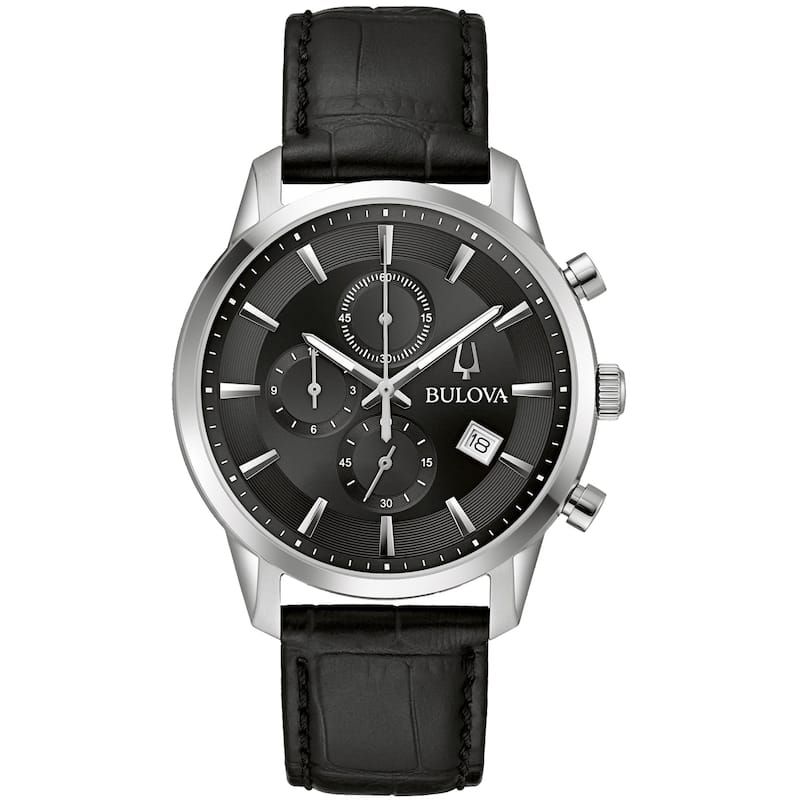Bulova Men's Sutton Black Dial Watch - 96B403 - One Size