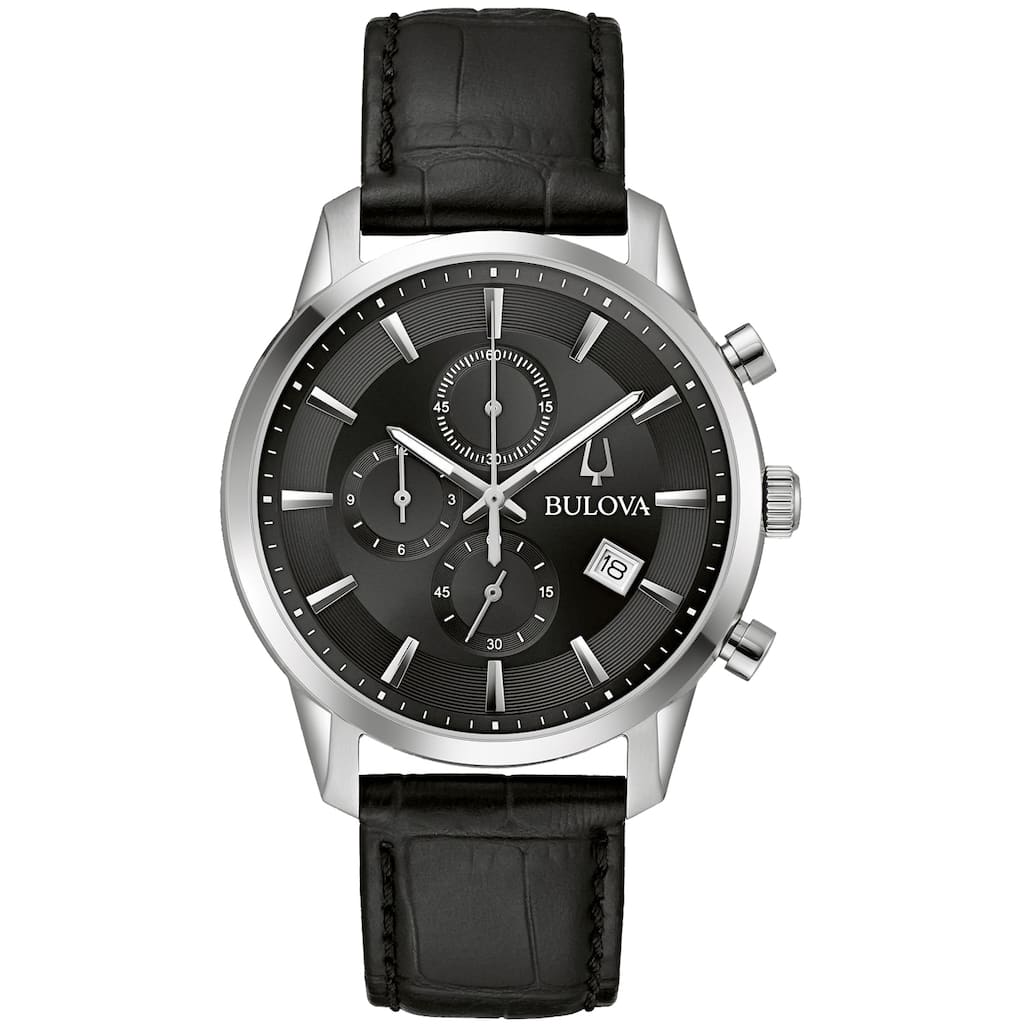 Bulova Men's Sutton Black Dial Watch - 96B403 - One Size