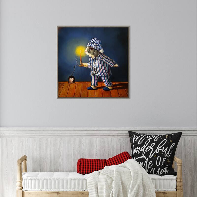 The Night Before Christmas Mouse by Lucia Heffernan Framed Canvas Wall Art