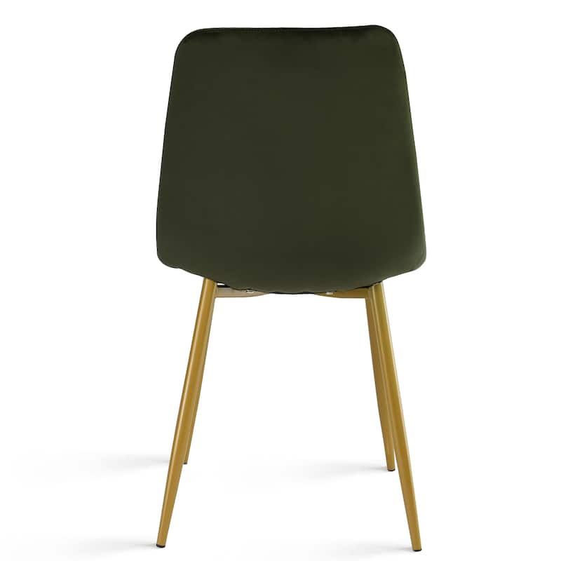 Velvet Upholstered Gold Frame Dining Chair Side Chair , Set of 4 - 34"x18"x18"