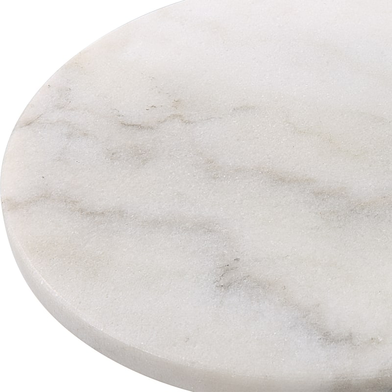 Tall Petite Marble Drink Table - 23.5" - White and Black