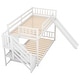 preview thumbnail 7 of 11, Twin over Twin Bunk Bed with Slide, Stairway, and Storage Shelves, White