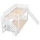 preview thumbnail 17 of 18, Twin over Twin Low Bunk Bed Frame with Convertible Slide and Stairway