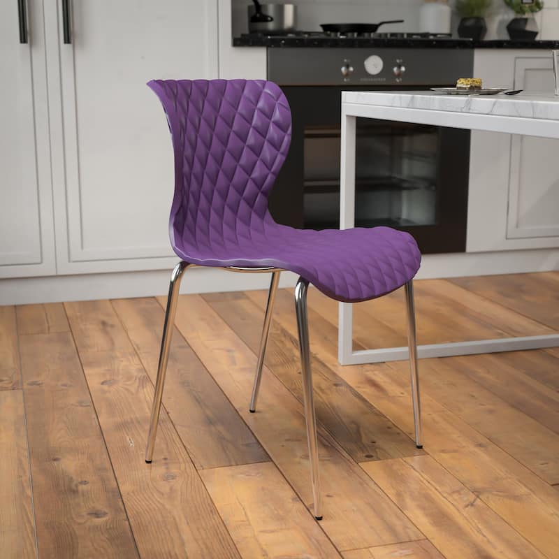 Contemporary Faux Upholstered Chair - Purple