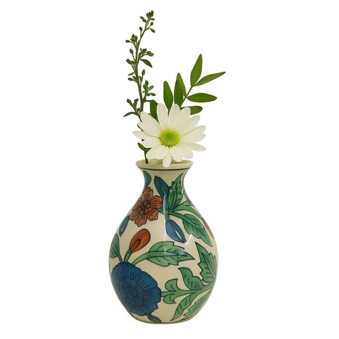 Home&Manor Ceramic Bottle Vase Multicolor
