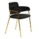 preview thumbnail 1 of 12, LeisureMod Axis Mid-Century Modern Upholstered Dining Chair with Curved Open-Back Design and Gold Steel Legs for Home & Kitchen Black