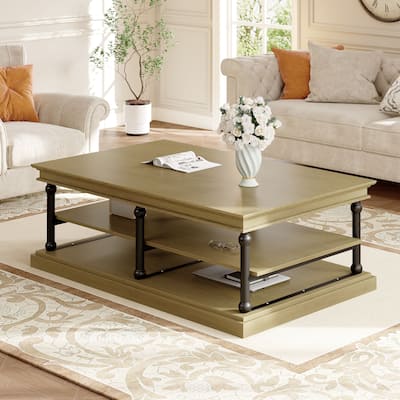 Christopher Knight Home-Thaddeus Rubberwood Coffee Table With Storage