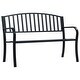 preview thumbnail 1 of 4, 47.2" Patio Bench, Made of Powder-Coated Steel, Outdoor Backyard Bench, Sturdiness and Stability, Stylish Outdoor Furniture Black