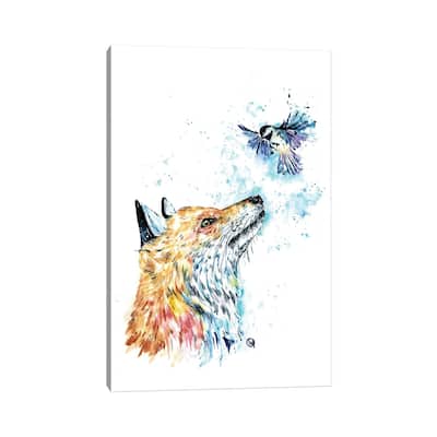 iCanvas "Fox and Chickadee" by Lisa Whitehouse Canvas Print