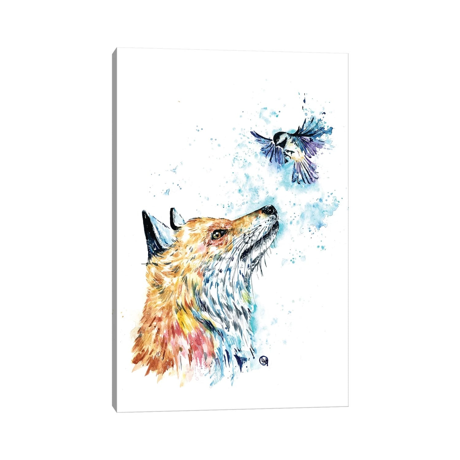 iCanvas "Fox and Chickadee" by Lisa Whitehouse Canvas Print