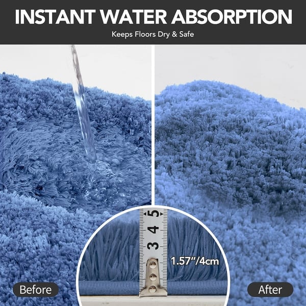 dimension image slide 10 of 13, Deconovo Super Absorbent & Thick Bath Mat Rugs (1 PC)