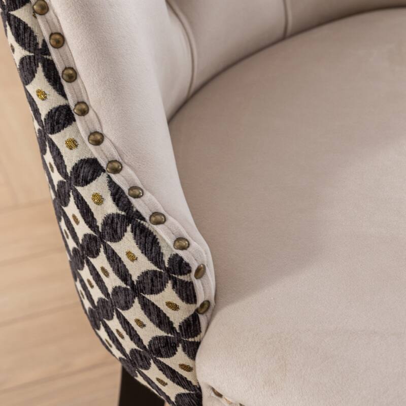 High-end Tufted Solid Wood Contemporary Velvet Upholstered Dining Chair,SET OF 2