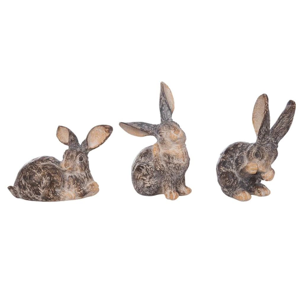 Transpac Resin Playful Bunnies Set of 3 Home Decorations Spring