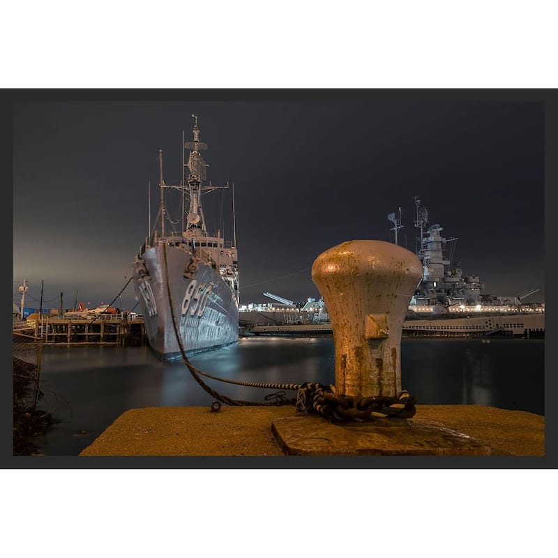 Battleship Cove Fall River MA Photography by Wayne Collamore Framed Poster