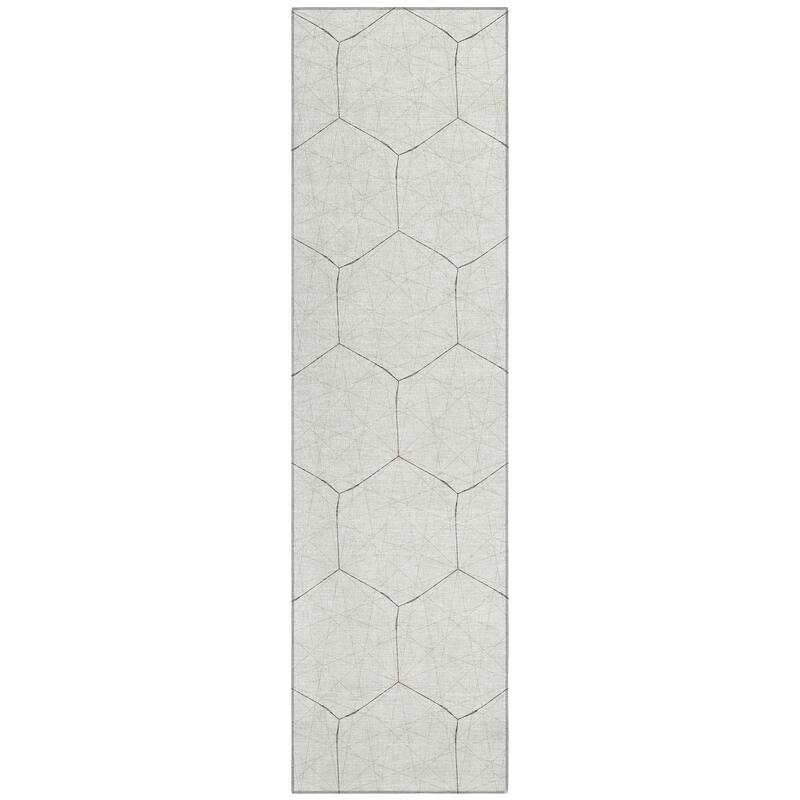 Machine Washable Indoor/ Outdoor Mosaic Geo Chantille Rug
