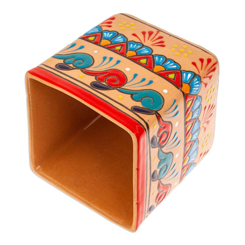 Novica Handmade Spring Convenience Ceramic Tissue Box Cover