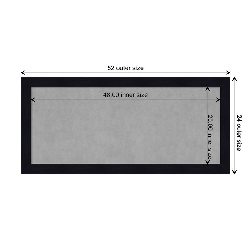 Amanti Art Shiplap Navy Framed Magnetic Board - Board Size 48x20
