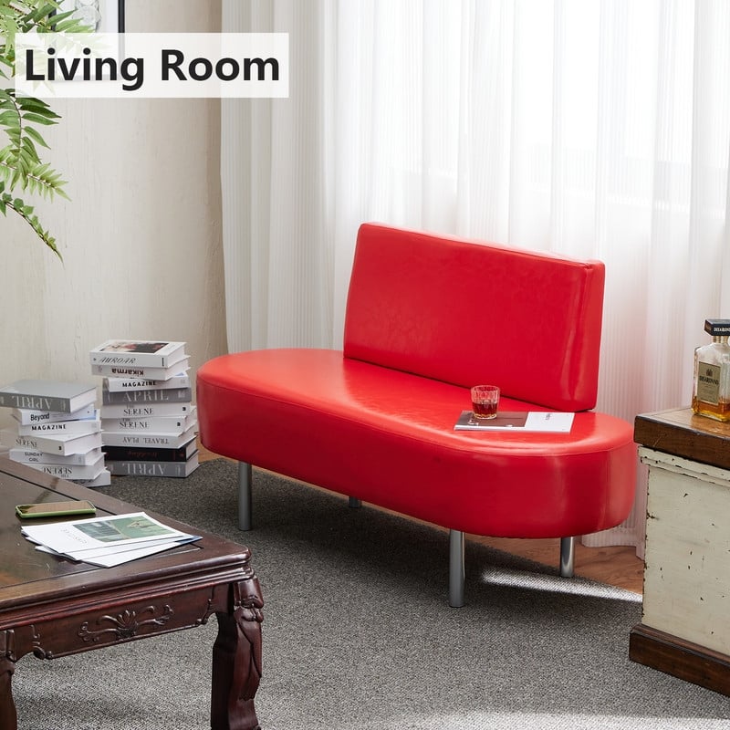 Waiting Room Benches with Backrest, PU leather