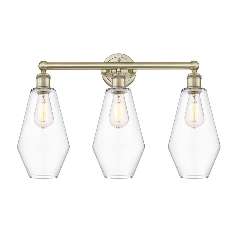 Innovations Lighting Cindyrella - 3 Light 25" Bath Vanity Light - Antique Brass/Clear