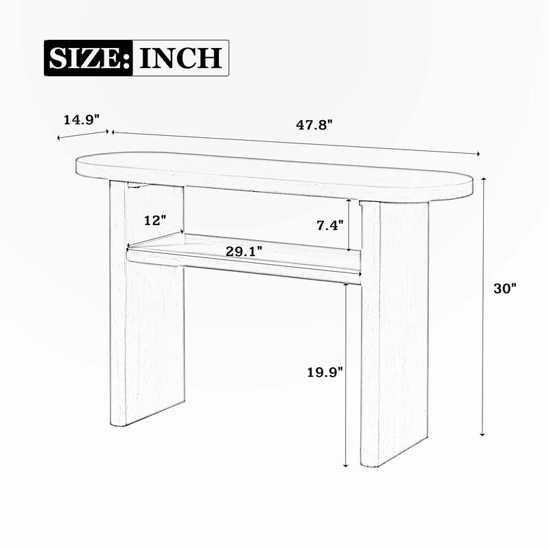 Elegant Minimalist Console Table with Shelf for Entryway