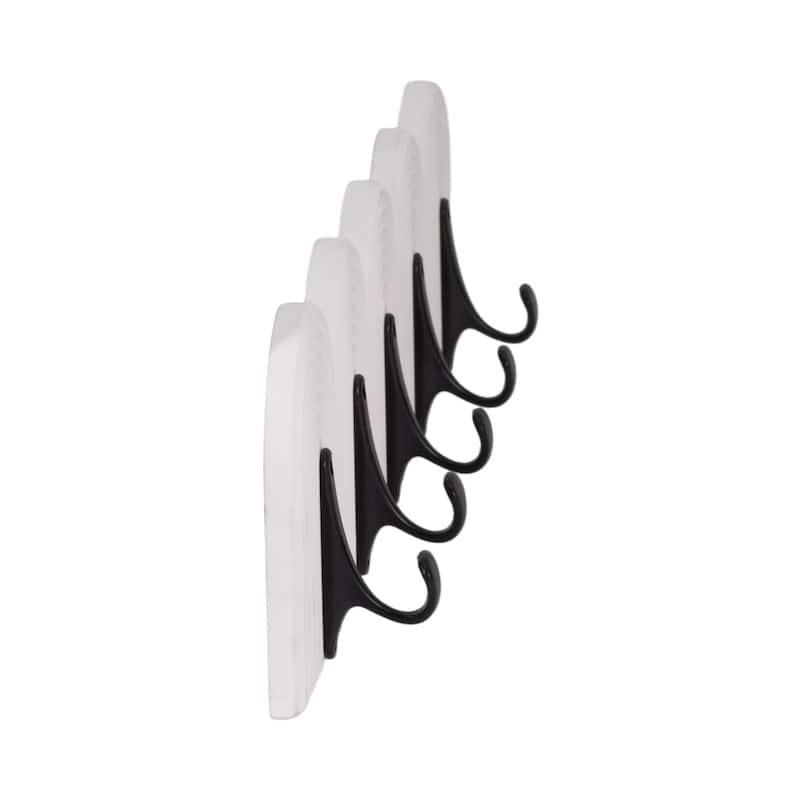 Sagebrook Home's White 24-inch Wall Hooks - Elegant 5-arch Design, Robust MDF and Iron, Home Organization Must-have